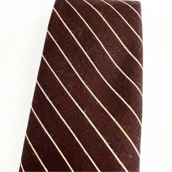 Brooks Brothers Brown‎ Wool Blend Tie Striped Winter Workwear Office Preppy Work - Picture 4 of 8